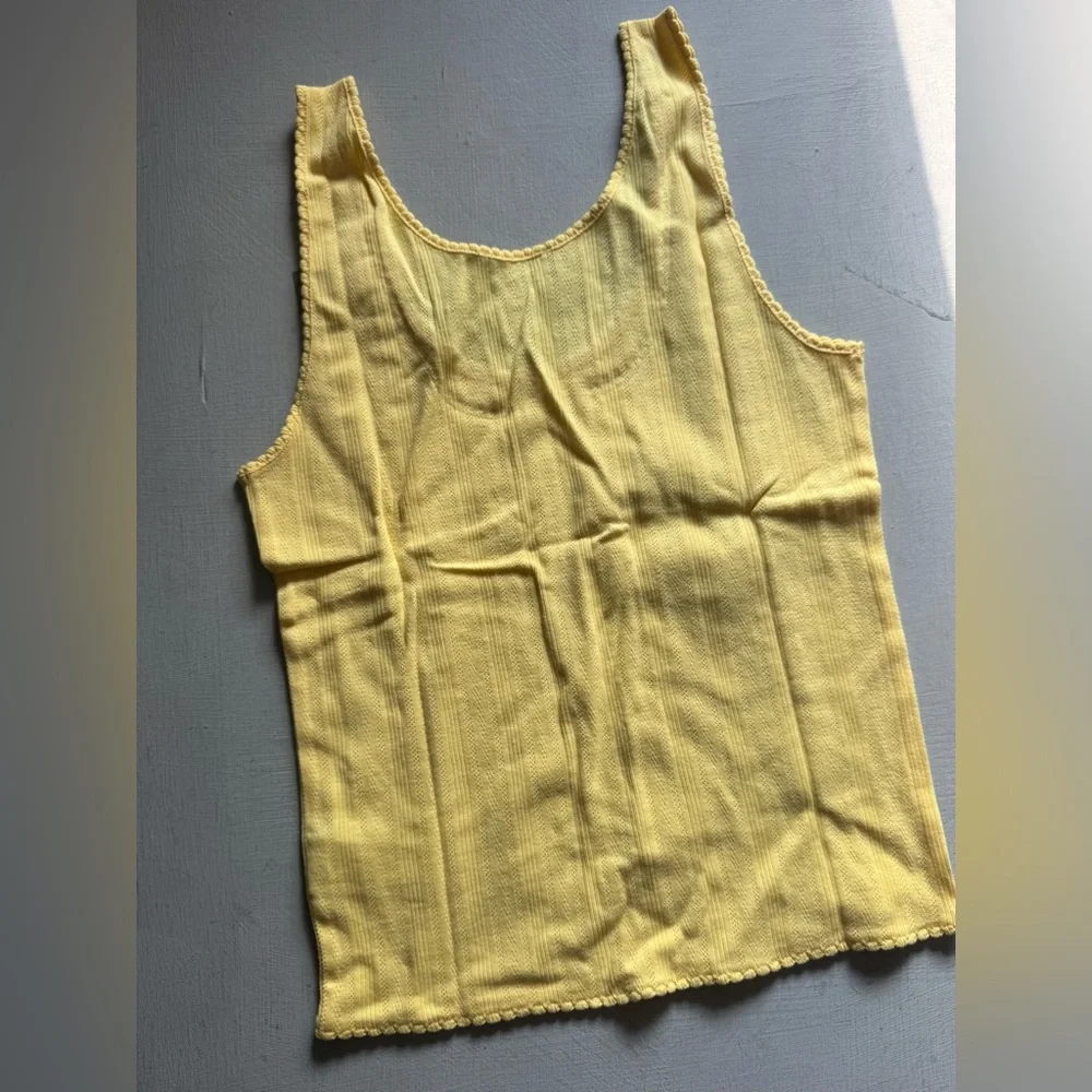 NWT JCREW 100% Cotton Pointelle tank top in Lemon Zest